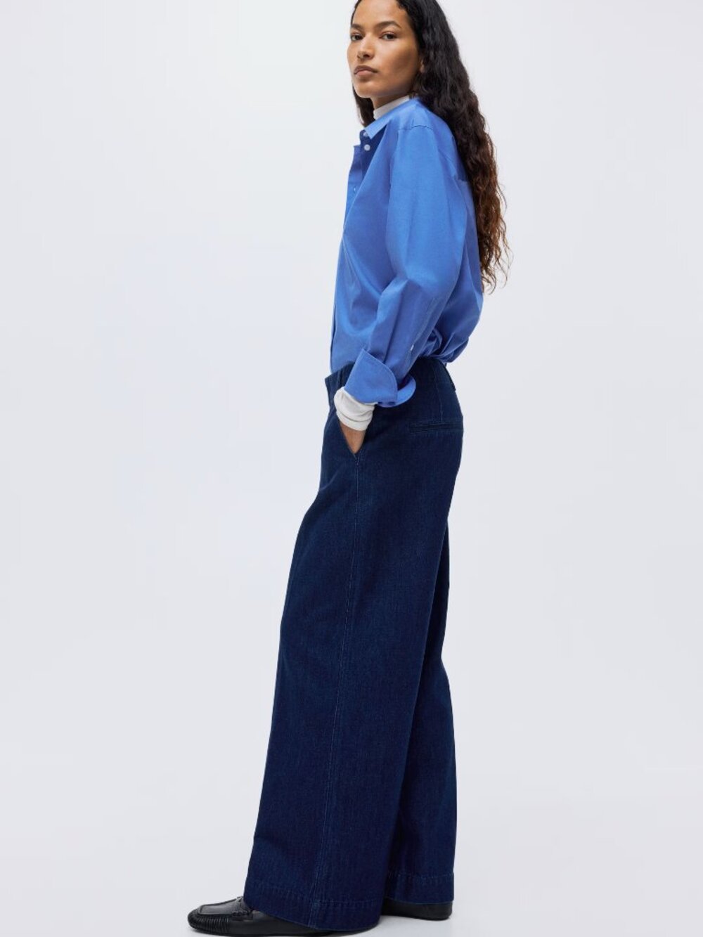 H&M Dark Denim Wide Leg Jeans